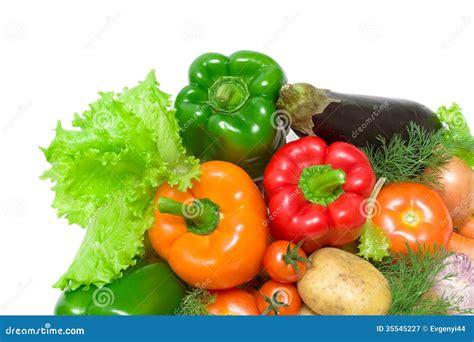 Fresh Vegetables Closeup On White Background Stock Image Image Of