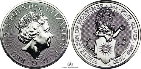 Great Britain 5 Pounds Silver 2oz White Lion Mortimer 2020 Sqb Whitelion Mortimer Bu Ma Shops