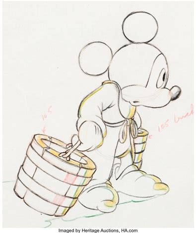 Fantasia Sorcerers Apprentice Mickey Mouse Animation Drawing Walt