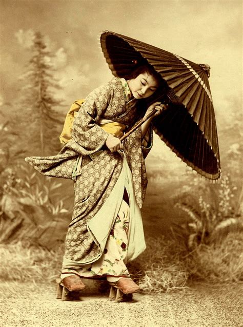 vintage geisha with umbrella japanese geisha geisha vintage japanese