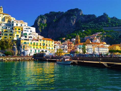 Houses And Marina On The Amalfi Coast Of Italy Hd
