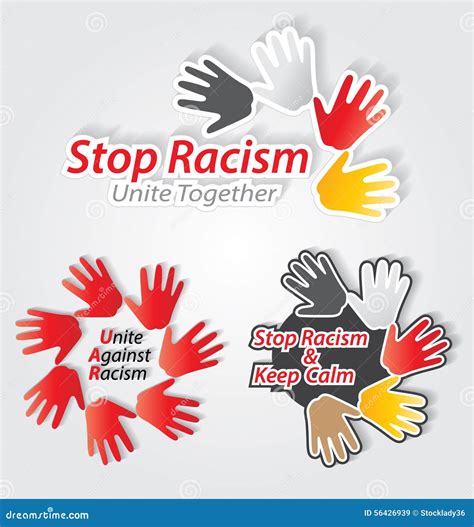 Stop Racism Label Set Stock Vector Illustration Of Prejudice 56426939