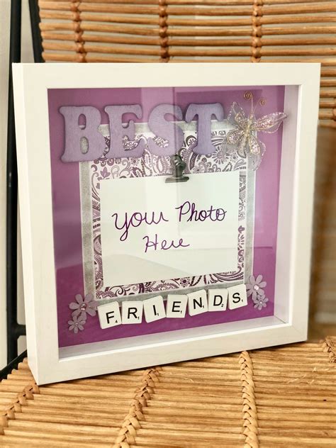 Handmade Best Friends Shadow Box Picture With Photo Clip Best Etsy