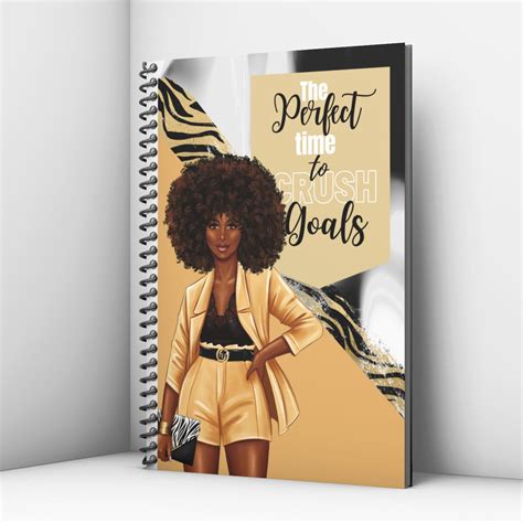 85 X55 Melanin Notebook Black Girl Notebook Spiral Etsy
