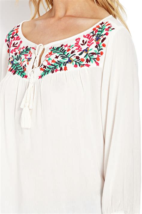 Forever 21 Embroidered Peasant Top 24 Forever 21 Lookastic