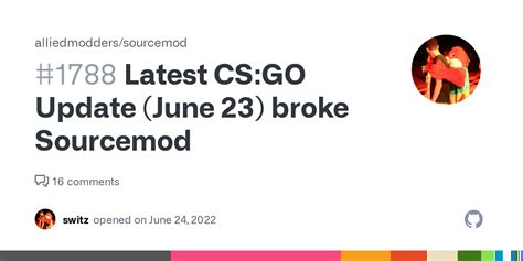 Latest Csgo Update June 23 Broke Sourcemod · Issue 1788