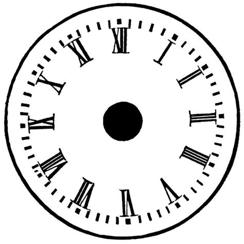 Blank Clock Template Printable Clip Art Vintage Clock Face Printable
