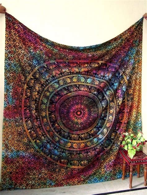 Hippie Mandala Hippie Hippies Wall Hanging 100cotton Tapestry Etsy