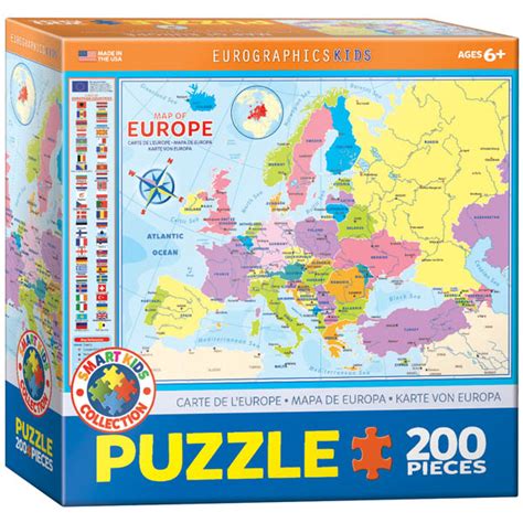 Map Of Europe Puzzle 200 Pieces Eurographics