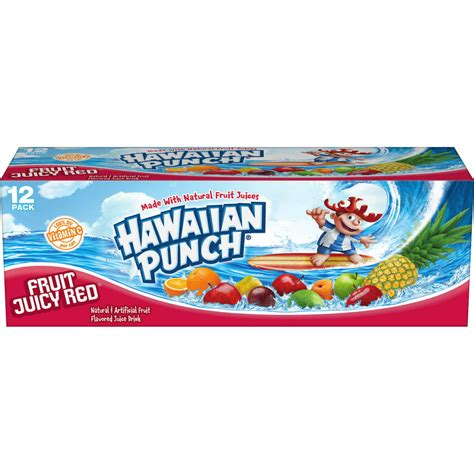 Hawaiian Punch Gluten Free Fruit Juicy Red Juice Drink 12 Fl Oz 12