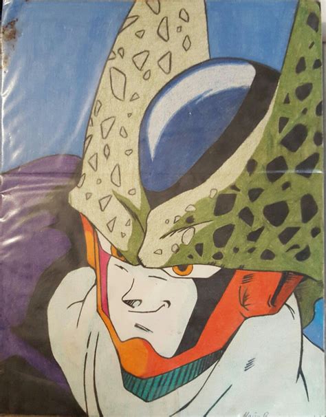 This form is called #17 absorption in dragon ball z: Cell from Dragon Ball Z, color pencil | Dragon ball z, My ...