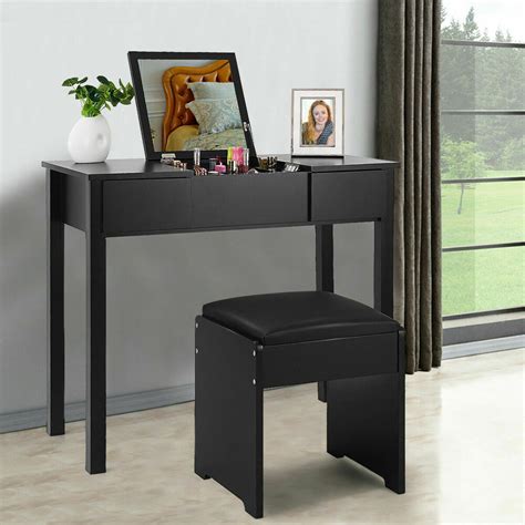 By linon home decor (79) $ 158 27. Black Vanity Dressing Table Set Mirrored Bedroom Furniture ...