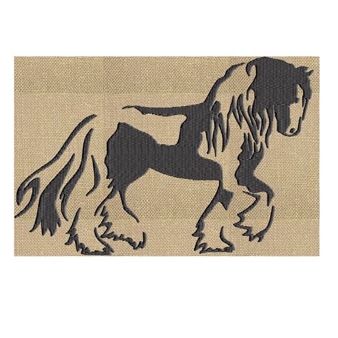 Gypsy Vanner Horse Silhouette Embroidery Design File Instant