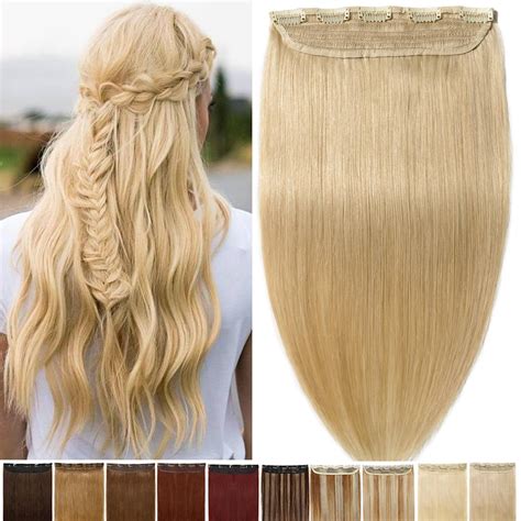 Benehair Clip One Piece Human Hair Extensions Remy Hair Weft Full Head Invisible