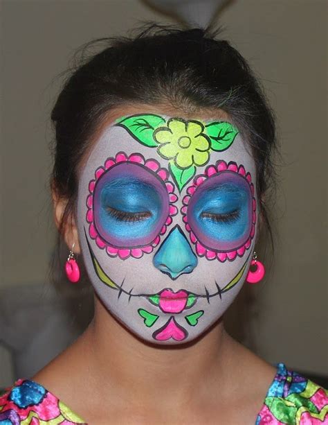 Face Painted Day Of Dead Sugar Skull Mask Tutorial Paint Savvy