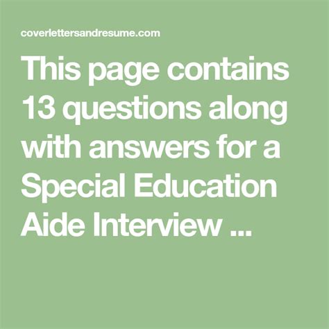 This Page Contains 13 Questions Along With Answers For A Special