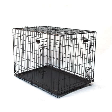 36 Double Doors Folding Dog Crate For Pet Rabbit Chick Cat Cage