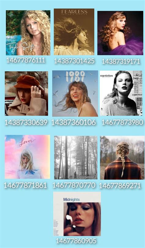 Taylor Swift Albums Bloxburg Decals Roblox Image Ids Pic Code