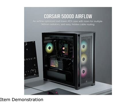 Corsair 5000d Airflow Tempered Glass Mid Tower Atx Pc Case Black Cc