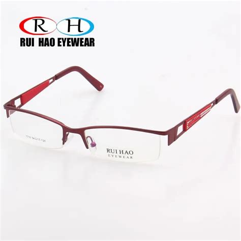 fashion eyeglasses frames women red half rimless optical glasses frame prescription spectacles