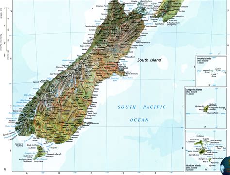 New Zealand Detailed Geographical Map With Cities Islands And Shipping