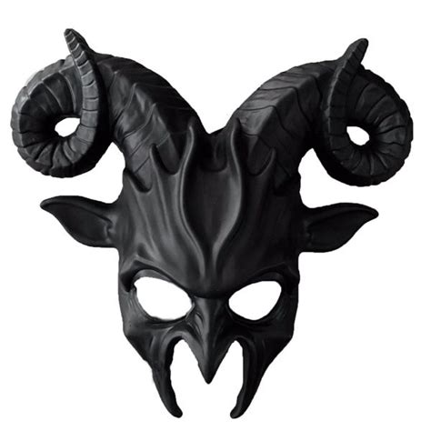 Pagan Demon Goat Mask With Horns And Ribbon Ties 5 Color Choices