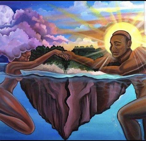 Black Woman Moon And Black Man Sun Art 🌑☀️balance ☯️ In 2020 Black Love