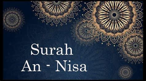Surah An Nisa With Urdu Translation Mishary Rashid Alafasy YouTube