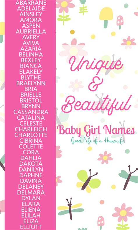 Beautiful Unique Girl Names Good Life Of A Housewife Beautiful Baby Girl Names Baby Girl