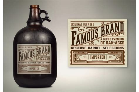 Vintage Liquor Bottle Packaging Layout 654893