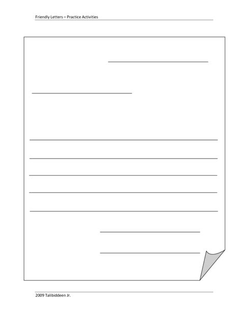 Blank Letter Template For Kids Blank Template Friendly Letter Writing