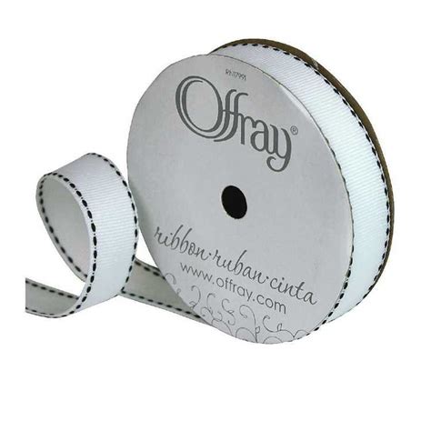 Offray Side Saddle Ribbon White And Black