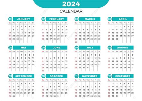 Plantilla De Calendario De Escritorio De Paisaje 2024 Vol 5 Vector