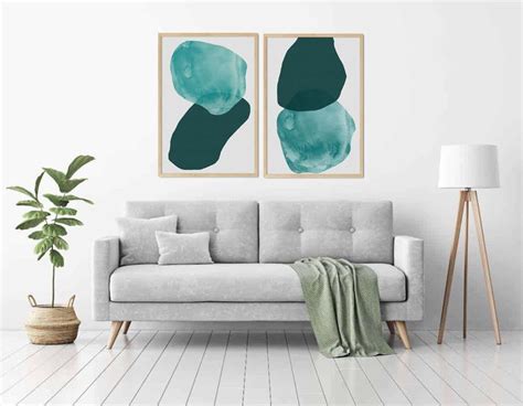 Modern Teal Wall Art Abstract Teal Print Teal Watercolour Etsy Teal