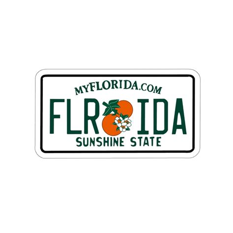 Florida License Plate Vinyl Decal Florida Sticker Laptop Etsy