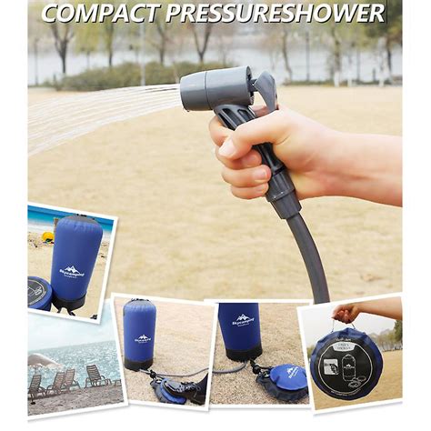 11l Pvc Pressure Shower With Foot Pump Lightweight Outdoor Inflatable