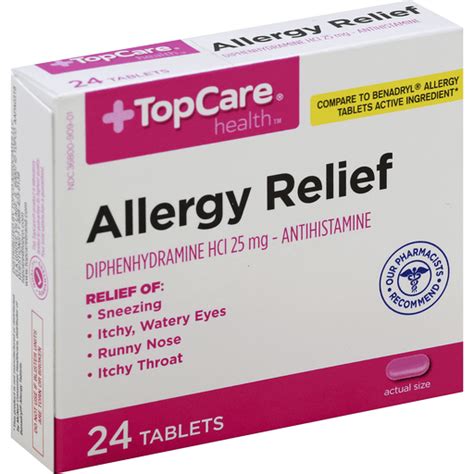 Top Care Antihistamine Allergy Tablets 36 Ct Box Shop New Pioneer