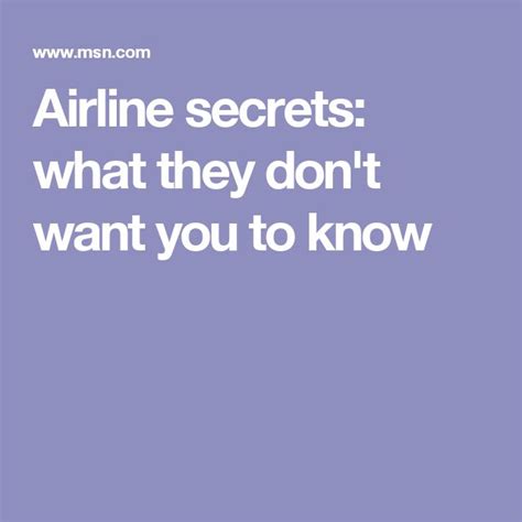 Airline Secrets What They Dont Want You To Know Airline Secrets Airline The Secret