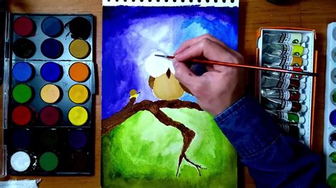 Basit Suluboya Baykuş Simple Watercolour Owl Youtube
