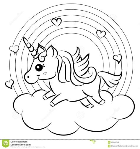 Color pictures, email pictures, and more with these rainbows and unicorns coloring pages. Cute Cartoon Vector Unicorn With Rainbow Coloring Page ...