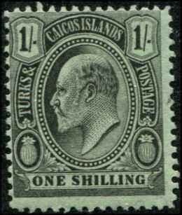 Turks And Caicos Sc King Edward Vii Mh Shilling Scv