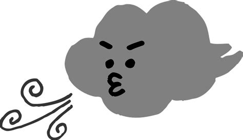 Clouds With A Face Blowing Wind Clipart Free Download Transparent Png