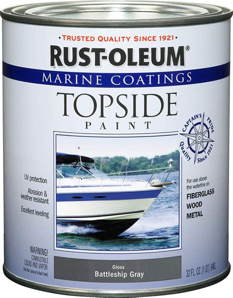 Gloss Battleship Gray Marine Coating Topside Paint 1 Quart Rust Oleu