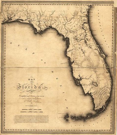 Antique Florida Map 1894 1895 Etsy Map Of Florida Florida State