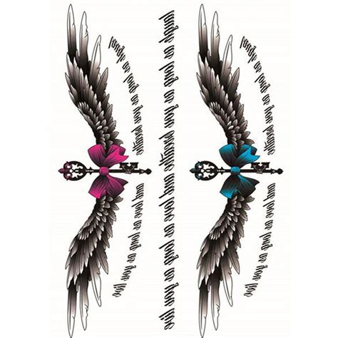 Yeeech Temporary Tattoos Sticker For Women Fake Magic Wings Laugh As