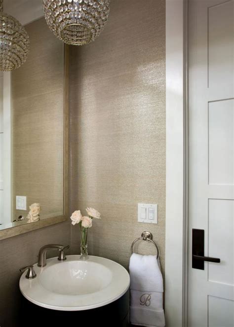 With metallaire powder room ceiling panels, transform your bathroom into a masterpiece. Chic Powder Room With Glamorous Pendant Light | HGTV