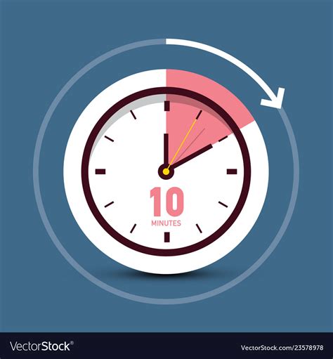 10 Minutes Clock Face Ten Minute Icon Royalty Free Vector Images And