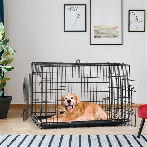 30″ Double Door Folding Metal Dog Cage DC201 – Hardware Heaven