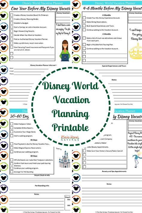 Disney World Free Planning Printables
