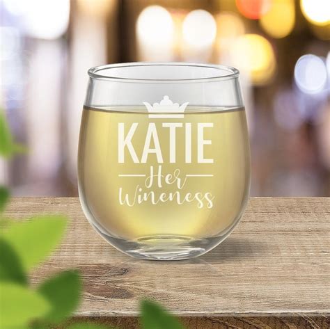 Wineness Engraved Stemless Wine Glass